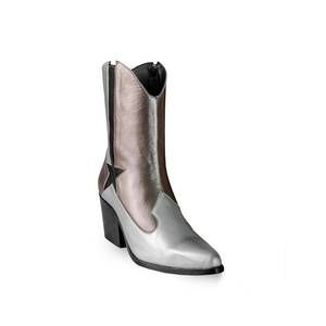 NEW BALA DI GALA women's metallic premium leather stella boots in silver